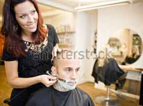 man getting a shave