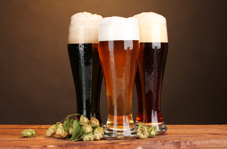 three glasses of beer
